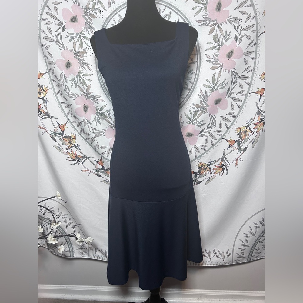 Ralph Lauren Sport Navy Midi Dress M Knit Fit & Flare